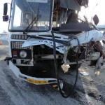 ДТП на перекрестке улиц Металлистов- Седова. В аварии пострадал водитель автобуса, который снесла фура. Рейтинг аварийности перекрестка - 5. Фото: архив "Глобуса"