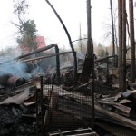 Пожар был такой силы, что повалил сосны, которые росли на участке. Фото: Константин Бобылев, "Глобус".
