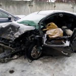 После ДТП возле Карпинска семейная пара — в реанимации, автомобиль восстановлению не подлежит. Фото предоставлено отделом ГИБДД.