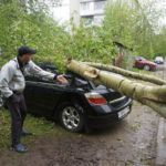 В июне 2017 года на машину серовчанина Александра Литовских упал тополь. Фото: архив "Глобуса".