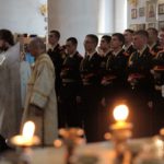 Перед официальной частью праздника, для кадетов был отслужен молебен в Преображенском кафедральном соборе. Фото: Константин Бобылев "Глобус".
